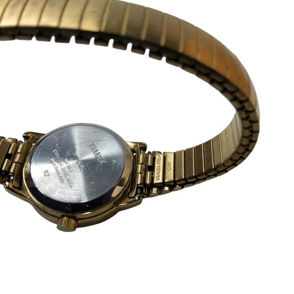 Vintage Womens Timex Indiglo WR30M Gold Tone Stretch Band Watch - Picture 6 of 7